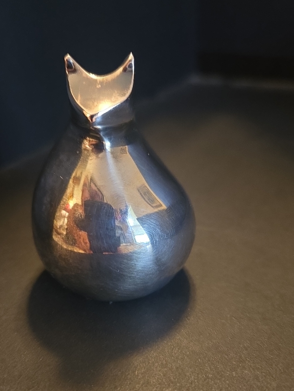 Dansk Polished Silver Cat Accent Figurine